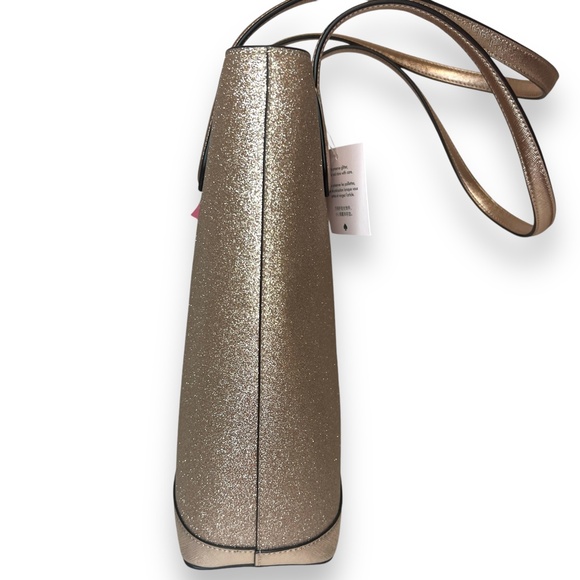 NWT Kate Spade Tinsel Glitter Fabric Shoulder Tote Bag K9338 Rose Gold - Picture 5 of 15